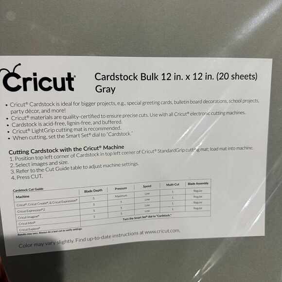 HUGE Lot - 180 Cricut Cardstock 12x12 Scrapbooking Sheets Black Gray White Peach - Picture 3 of 4